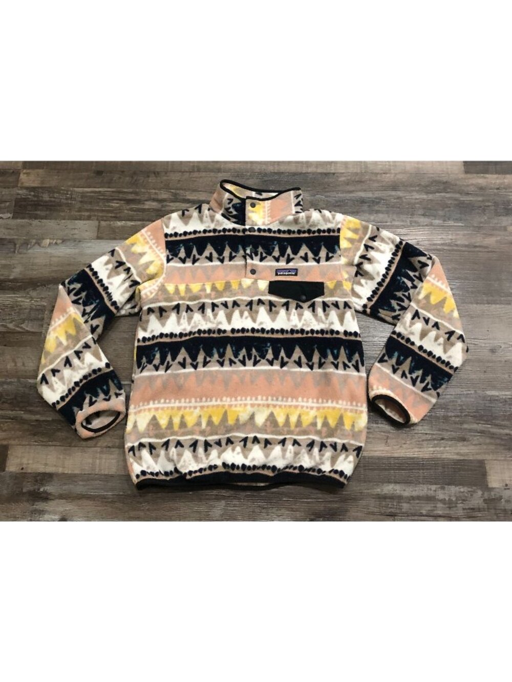 Patagonia Synchilla Snap-T Pullover Womens Small Aztec Print Fleece